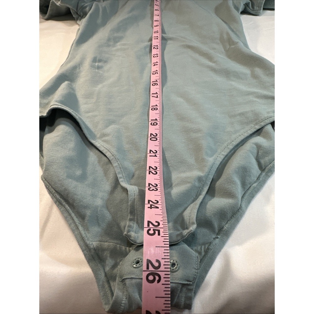 Yitty Snug Green Blue Cotton Stretch Short Sleeve Brief Bodysuit Size S Summer - Picture 9 of 9